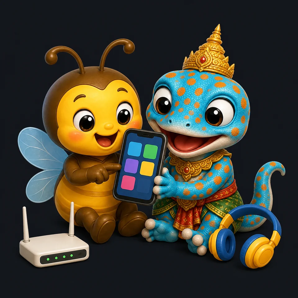 Sabai Thai companions exploring technology & internet