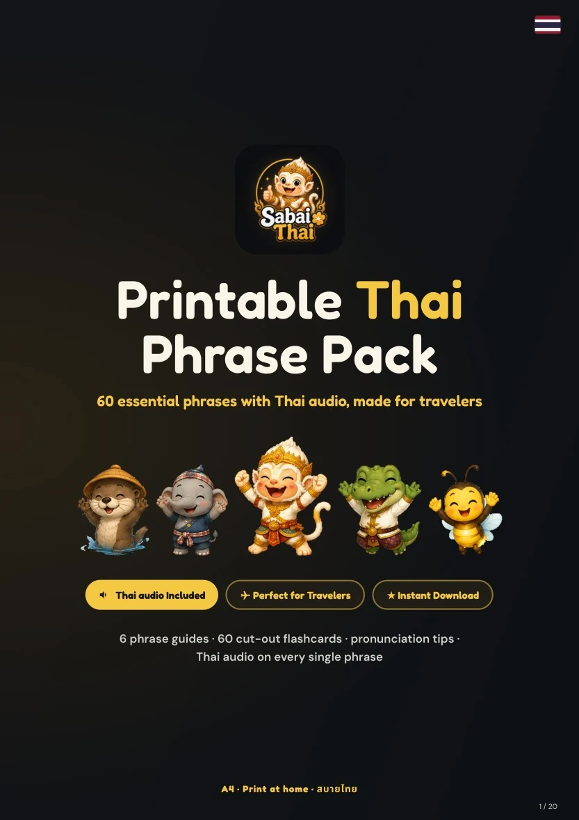 Thailand Essentials, dark-and-amber printable cover